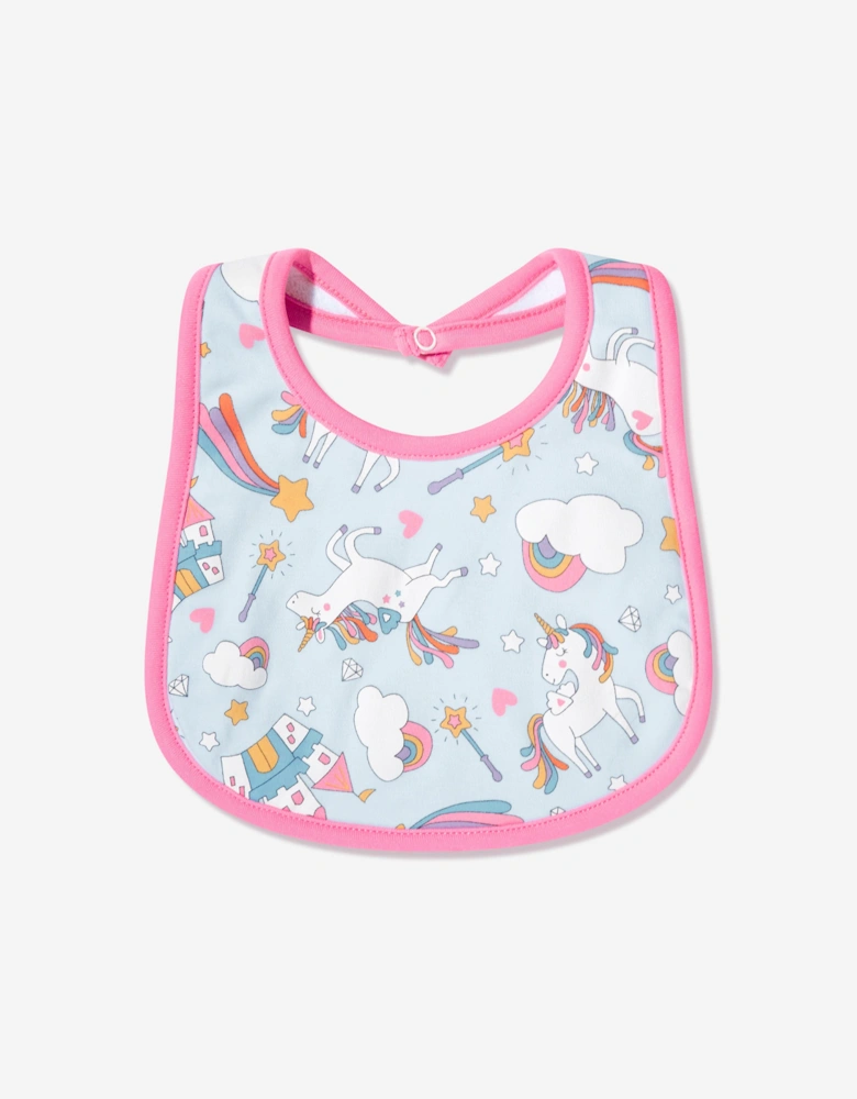 Baby Girls Dreamy Unicorns Bib in Pink