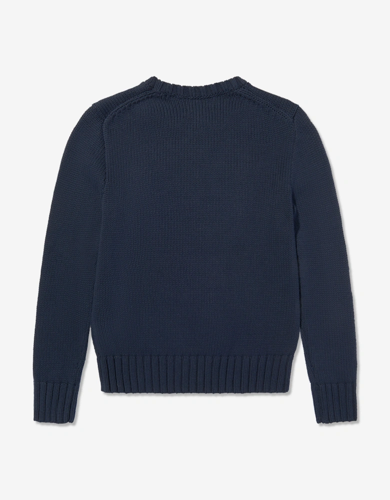 Boys Cotton Flag Jumper in Navy