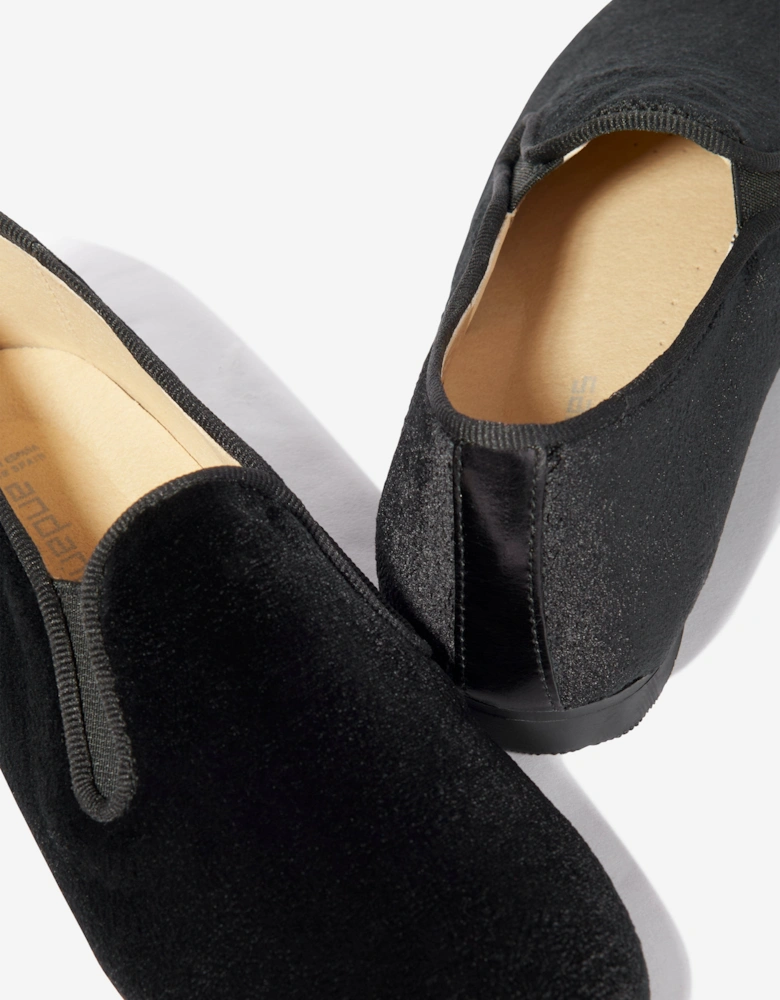 Boys Velvet Loafers in Black
