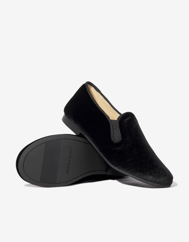 Boys Velvet Loafers in Black