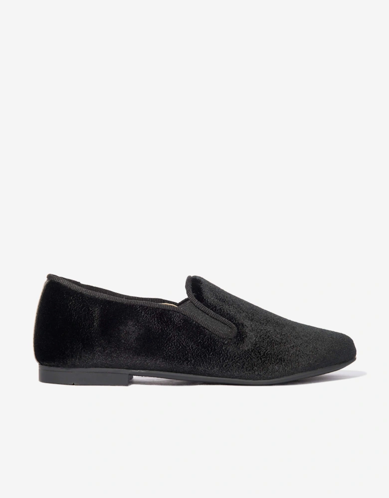 Boys Velvet Loafers in Black