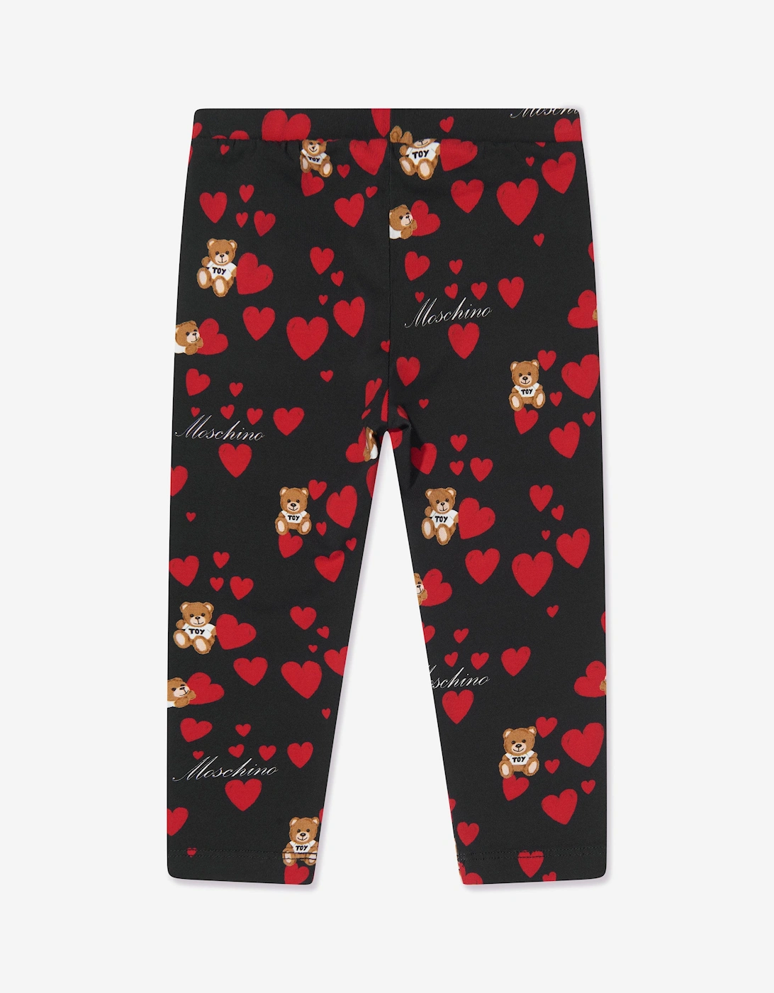 Baby Girls Teddy Hearts Leggings in Black