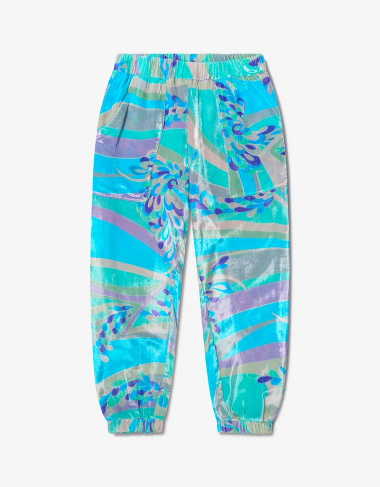 Girls Velvet Patterned Trousers