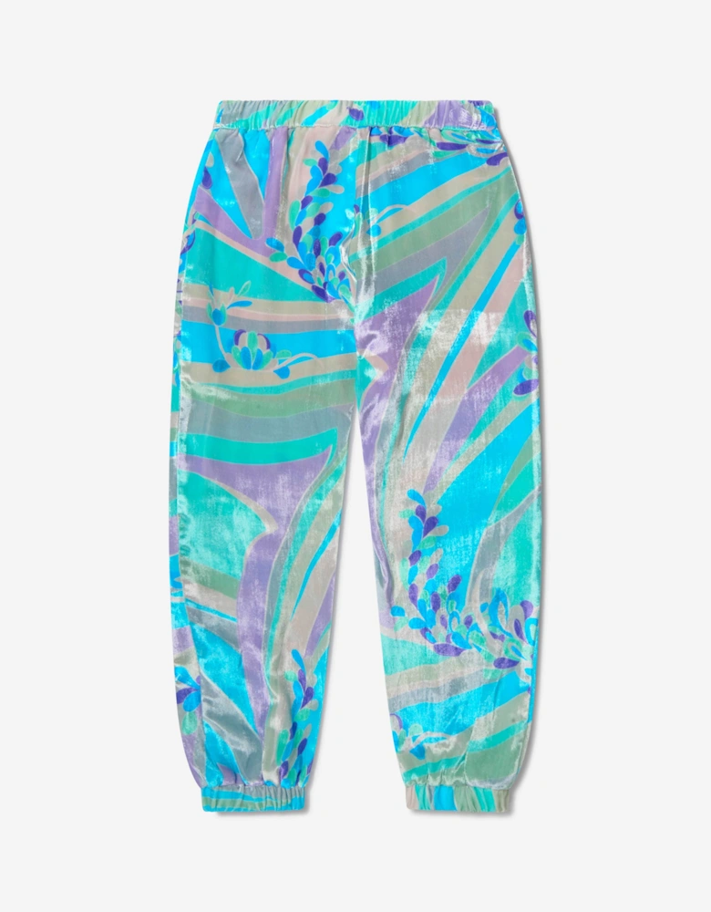Girls Velvet Patterned Trousers
