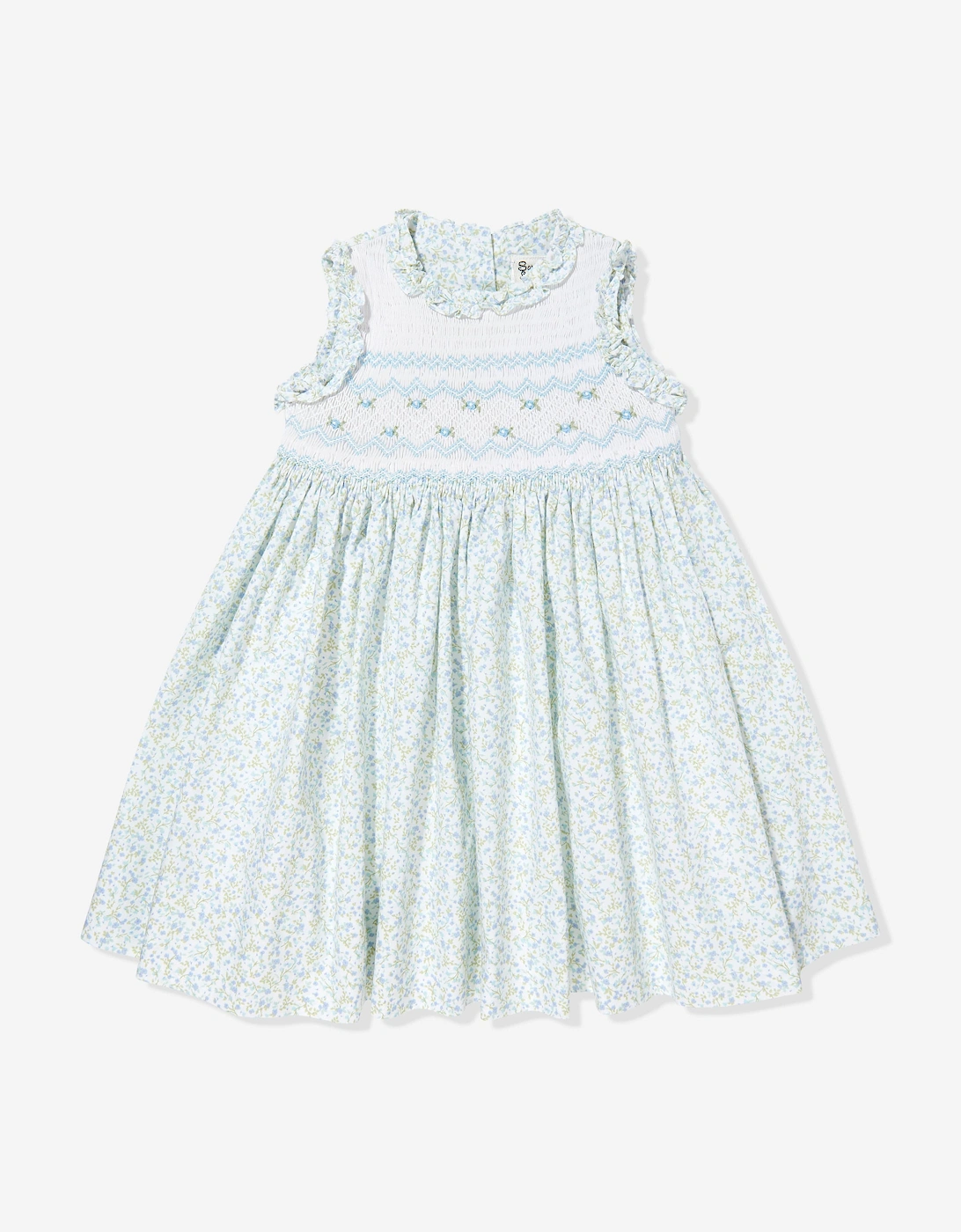 Girls Smocked Dress in Blue, 5 of 4