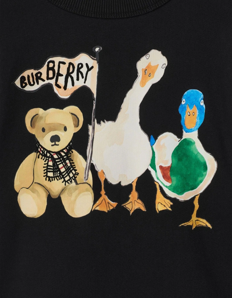 Boys Teddy and Friends Sweatshirt in Black