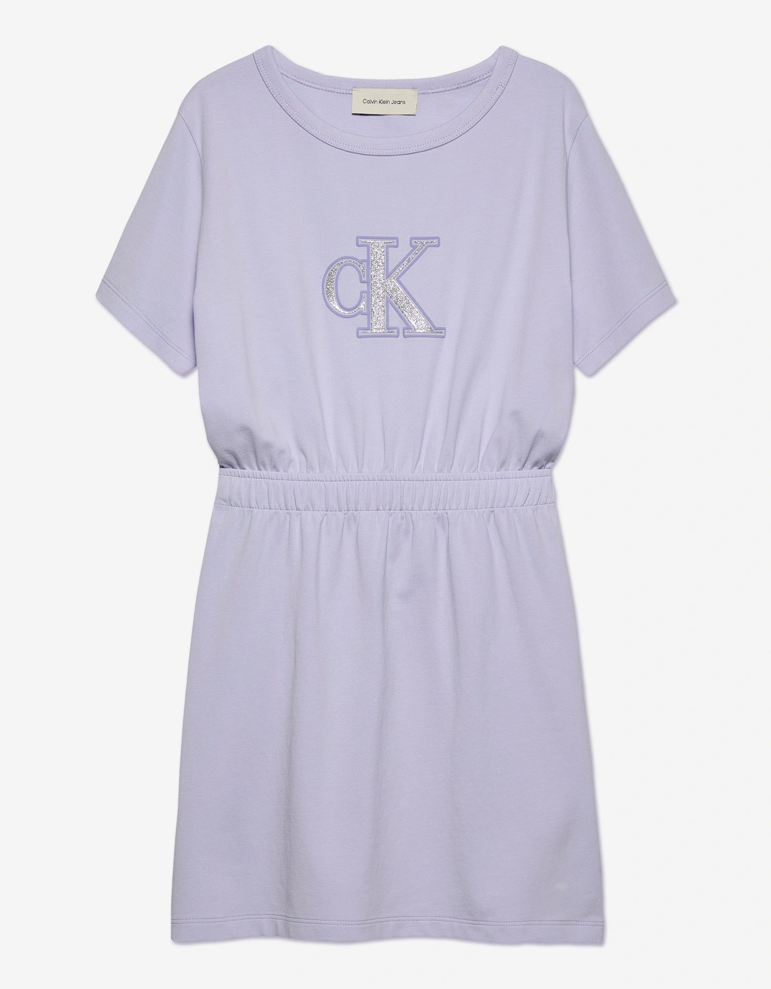 Girls Monologo Metallic T-Shirt Dress in Purple, 5 of 4