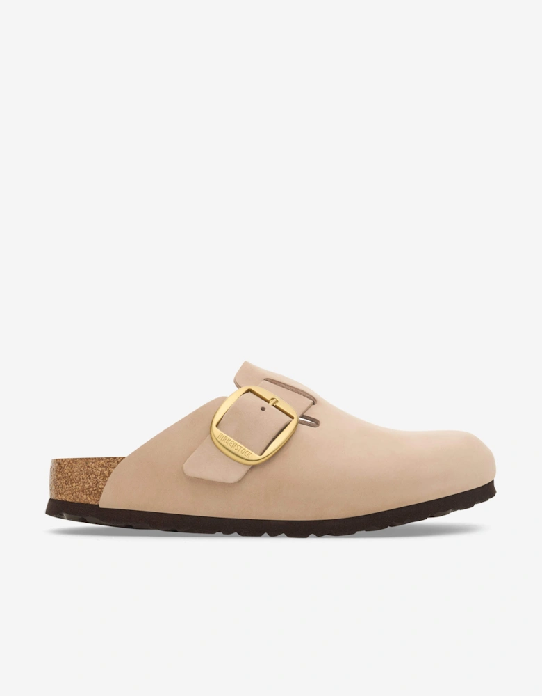 Big Buckle Clogs in Beige