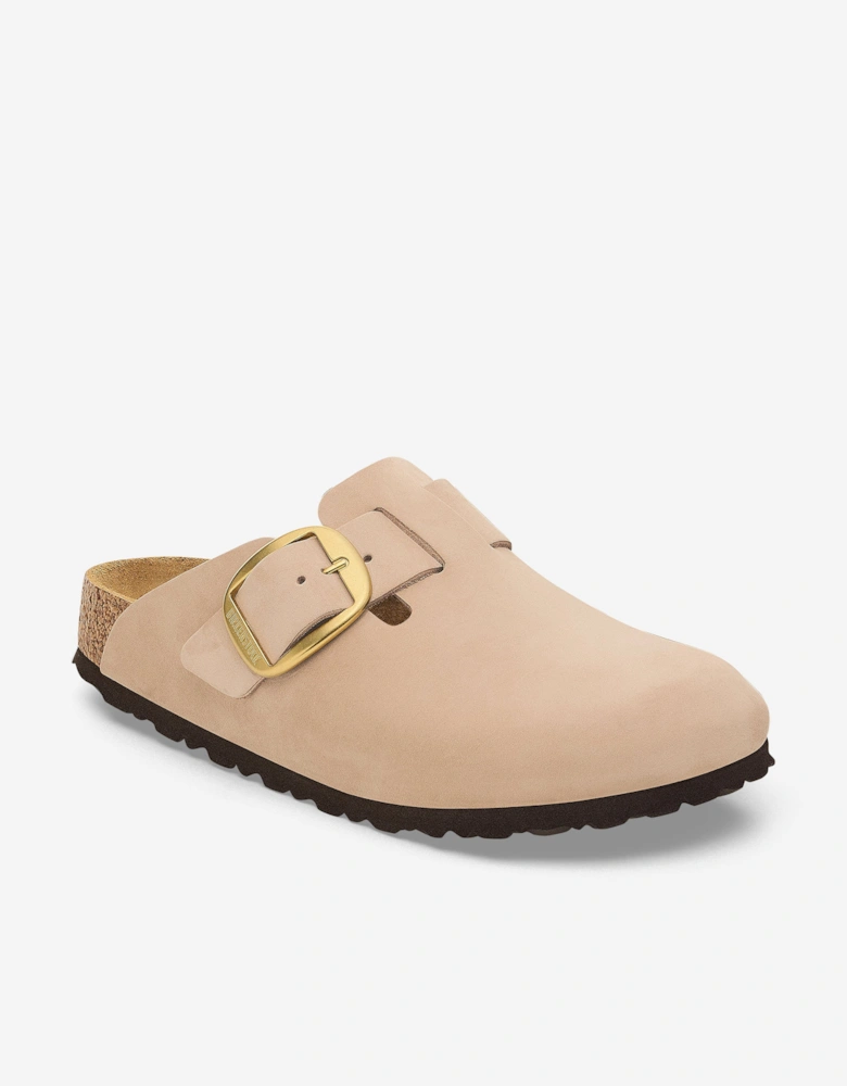Big Buckle Clogs in Beige