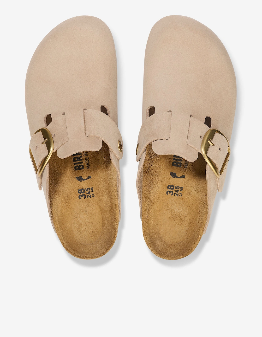 Big Buckle Clogs in Beige