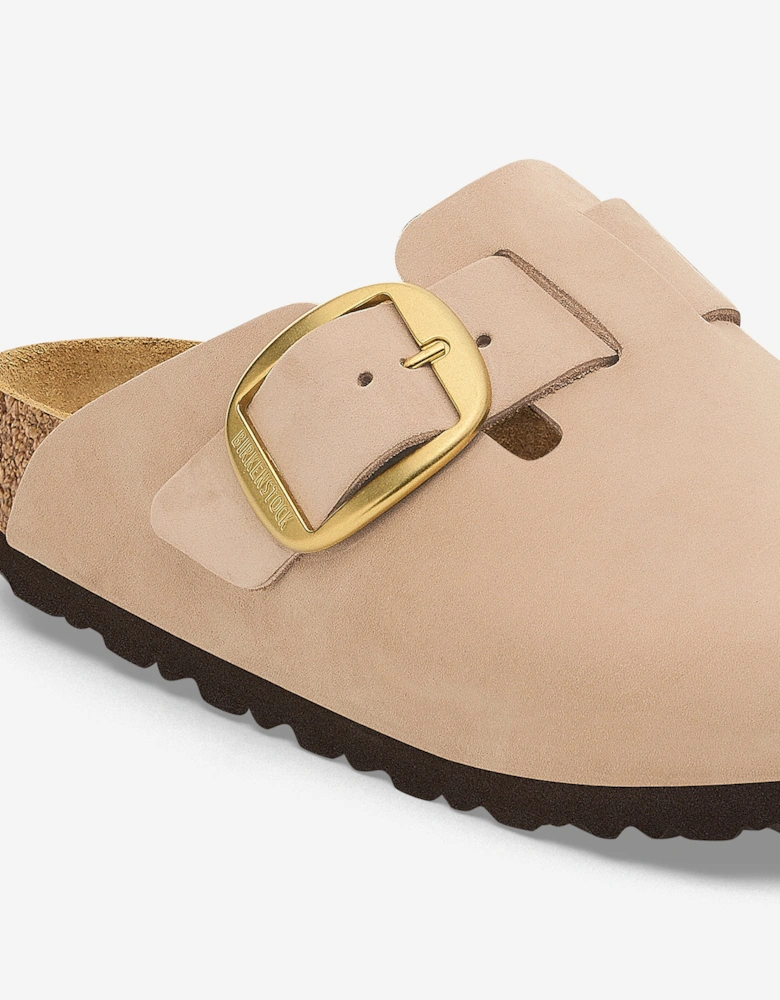 Big Buckle Clogs in Beige