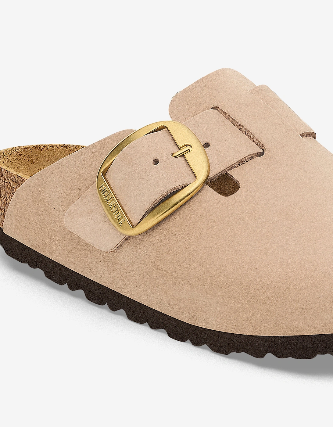 Big Buckle Clogs in Beige
