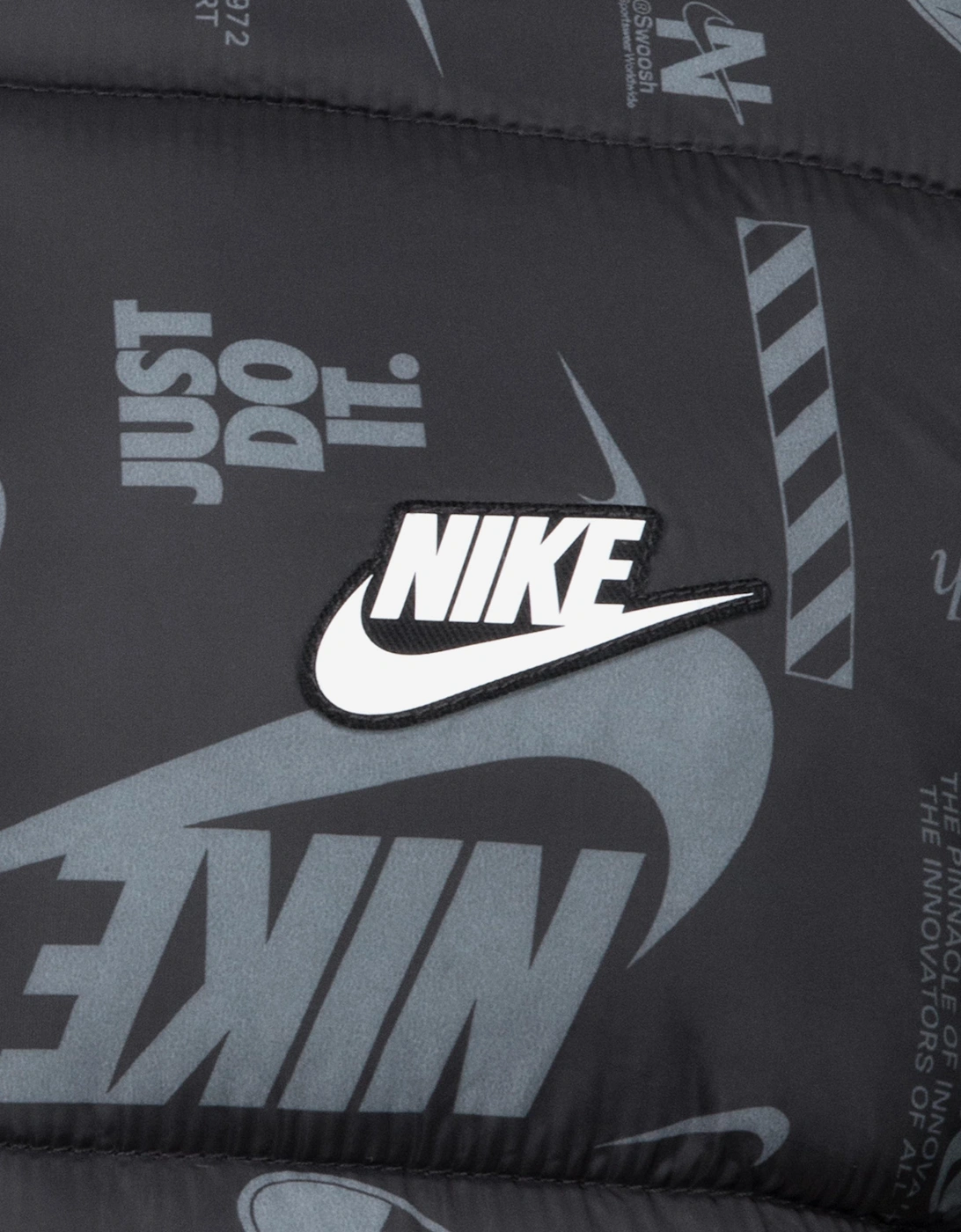 Boys DNA Logo Puffer Jacket in Black