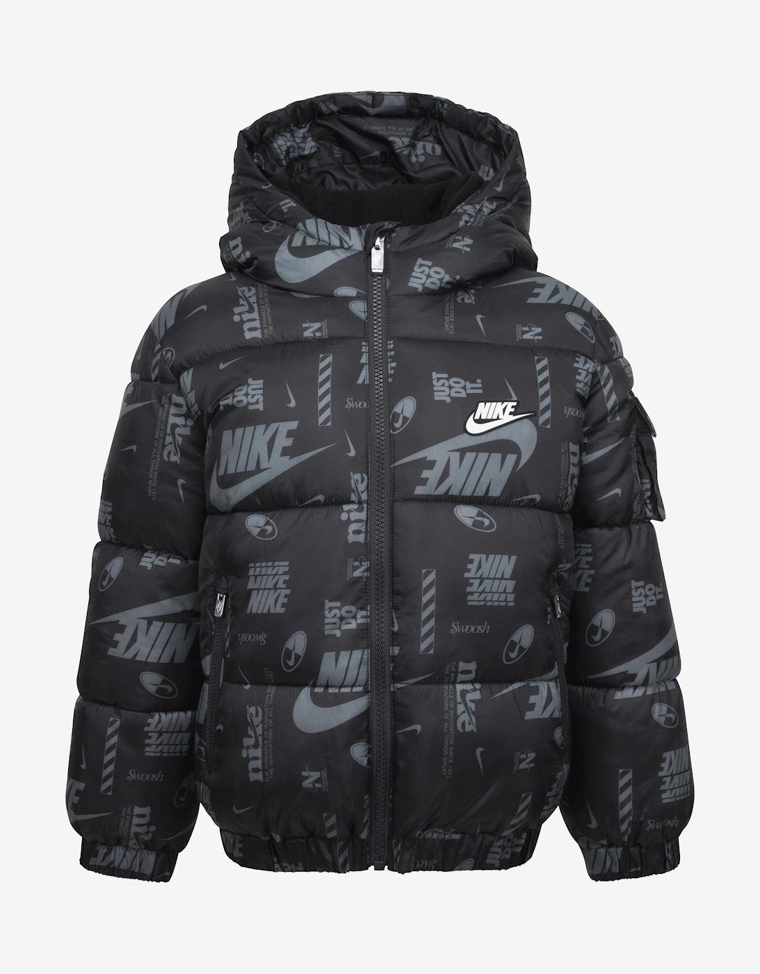 Boys DNA Logo Puffer Jacket in Black, 5 of 4