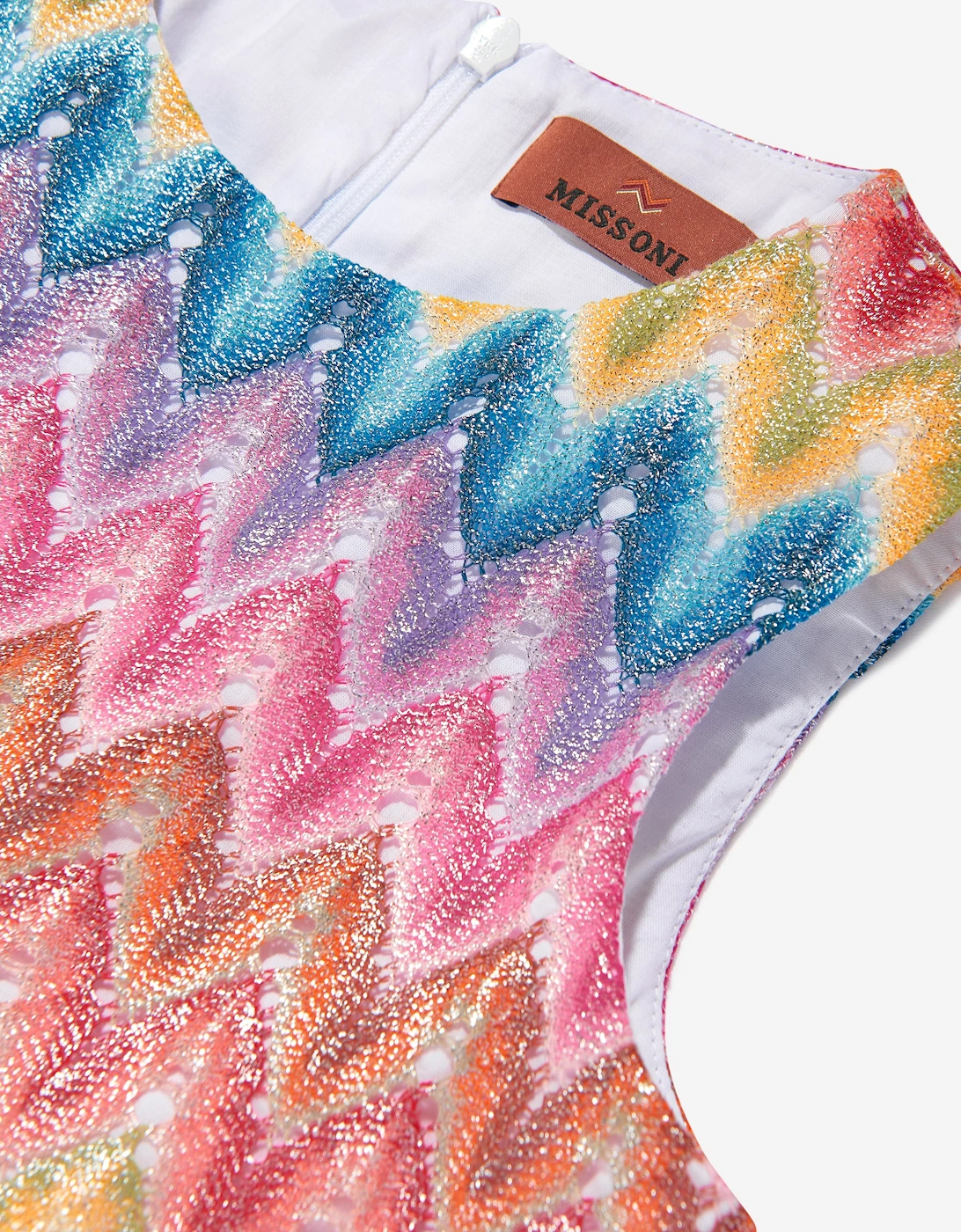 Girls Knitted Zigzag Dress in Multicolour