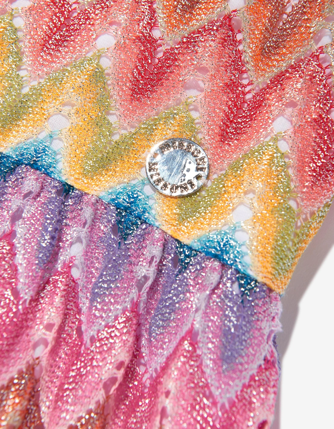 Girls Knitted Zigzag Dress in Multicolour