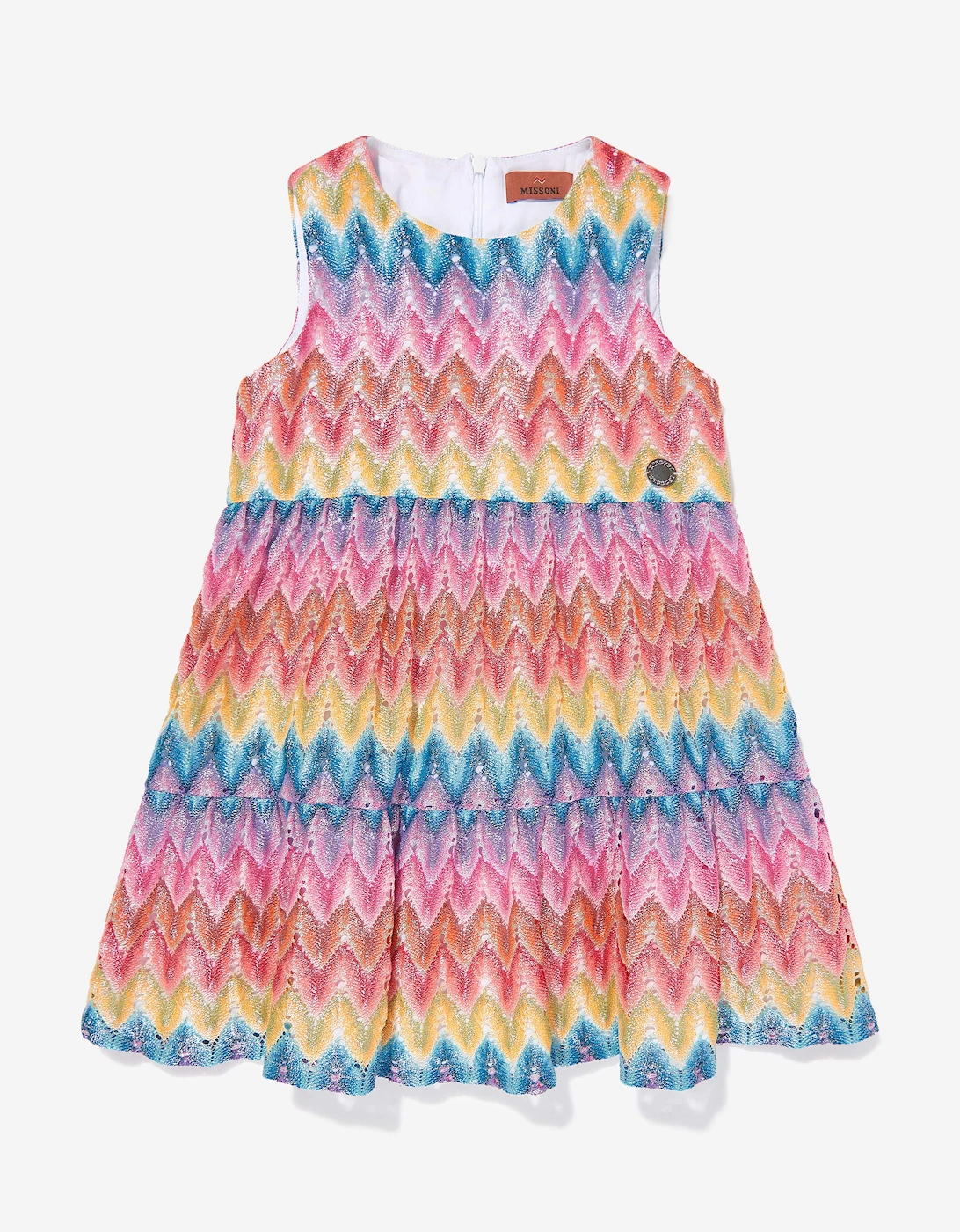 Girls Knitted Zigzag Dress in Multicolour, 5 of 4