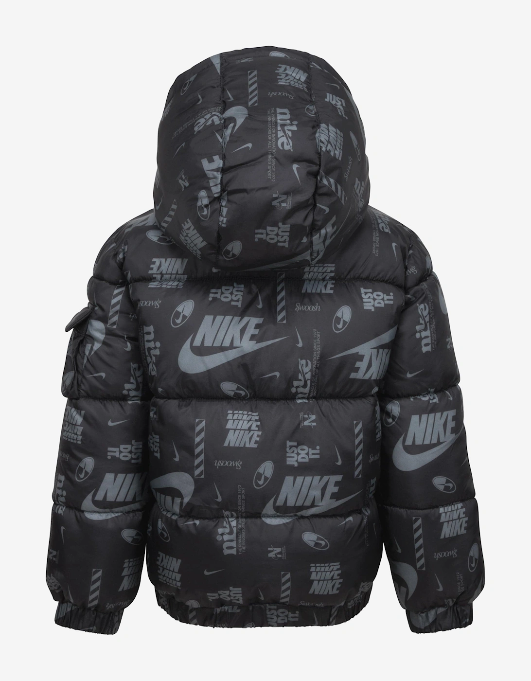 Boys DNA Logo Puffer Jacket in Black