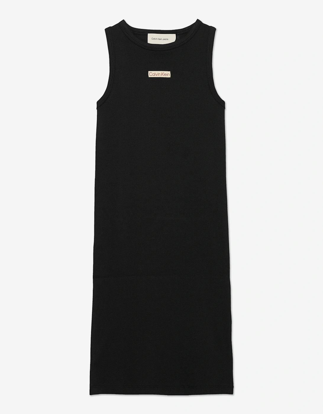 Girls Rib Sleeveless Dress in Black, 5 of 4
