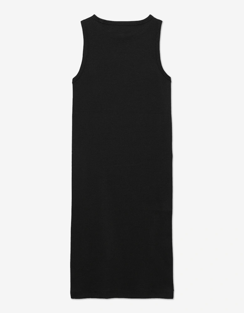 Girls Rib Sleeveless Dress in Black