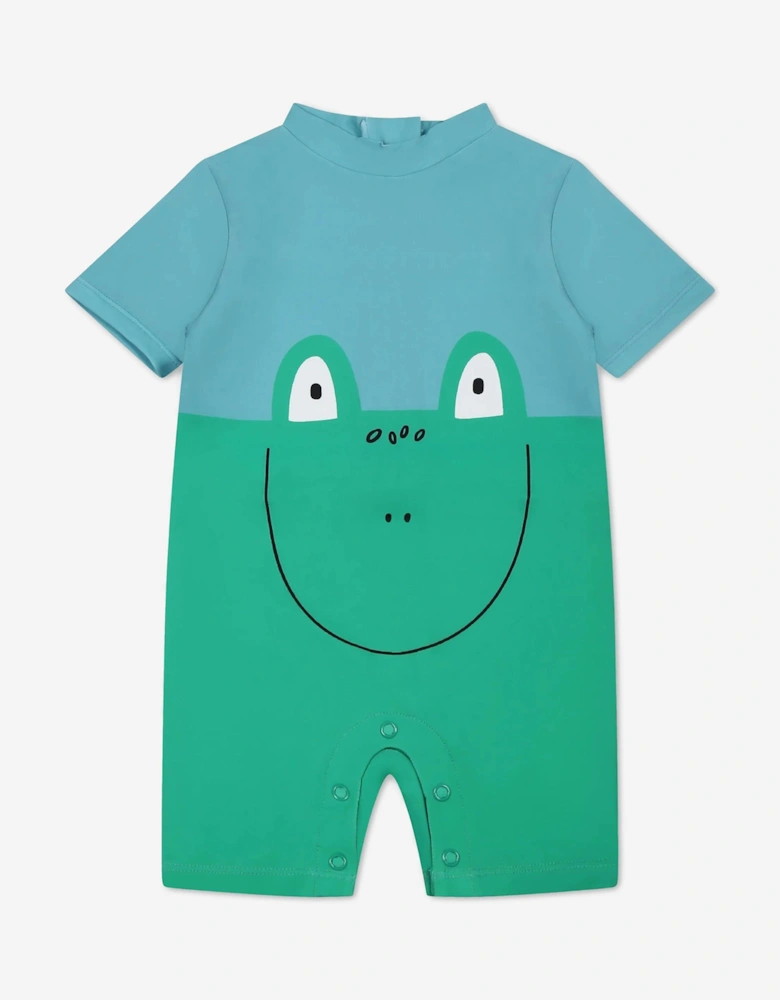 Baby Boys Frog All In One Swimsuit in Green