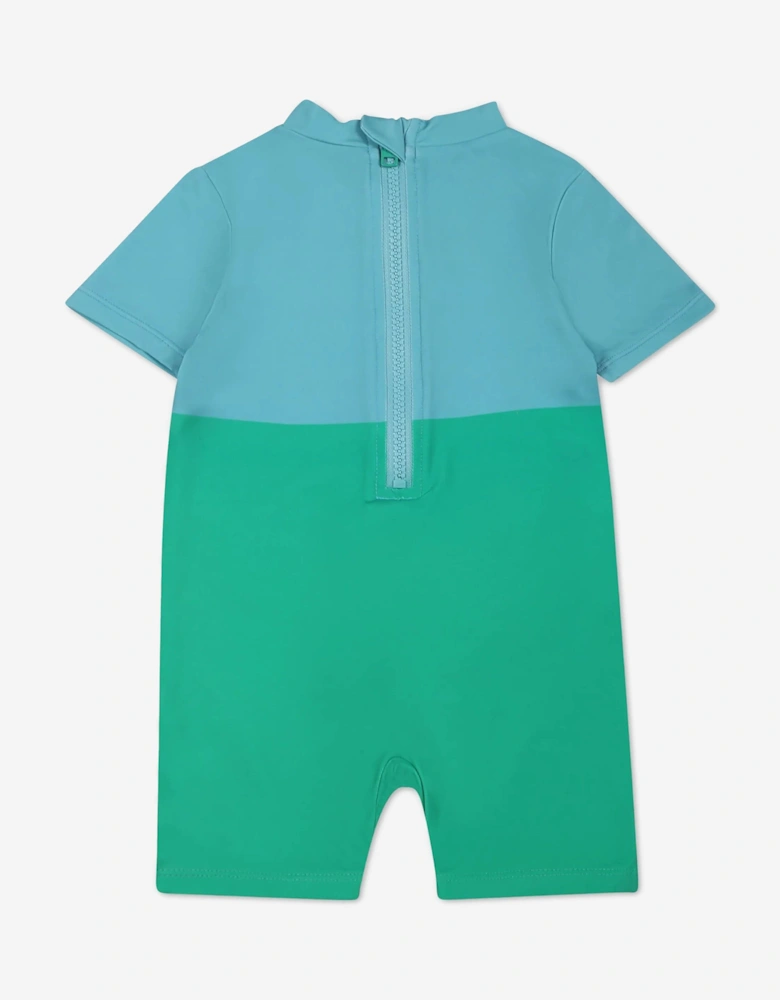 Baby Boys Frog All In One Swimsuit in Green
