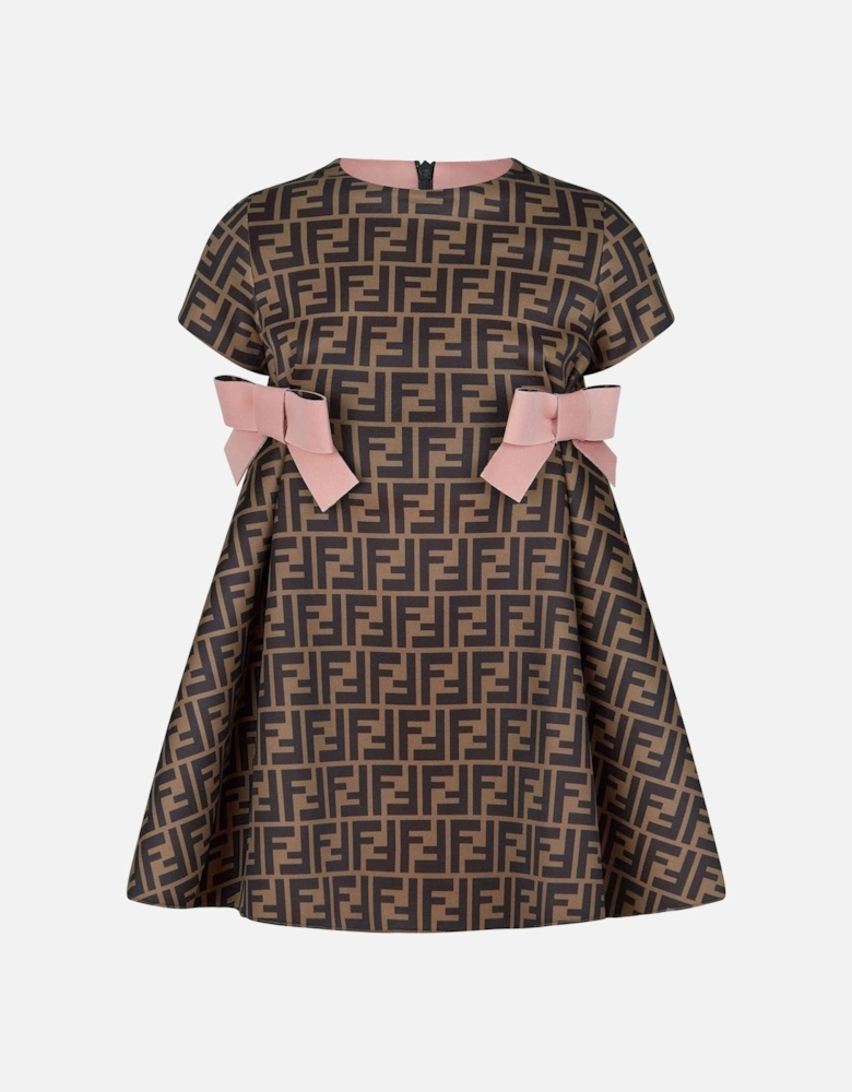 Girls Neoprene FF Logo Bow Dress