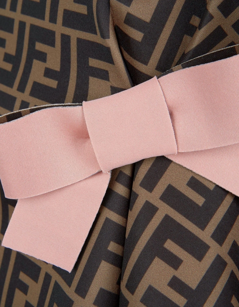 Girls Neoprene FF Logo Bow Dress