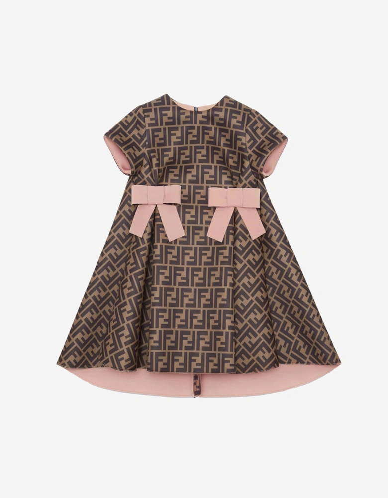 Girls Neoprene FF Logo Bow Dress
