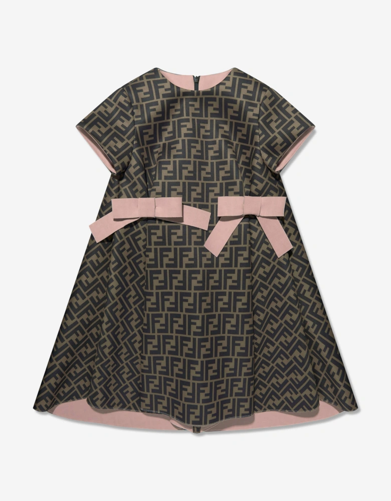 Girls Neoprene FF Logo Bow Dress