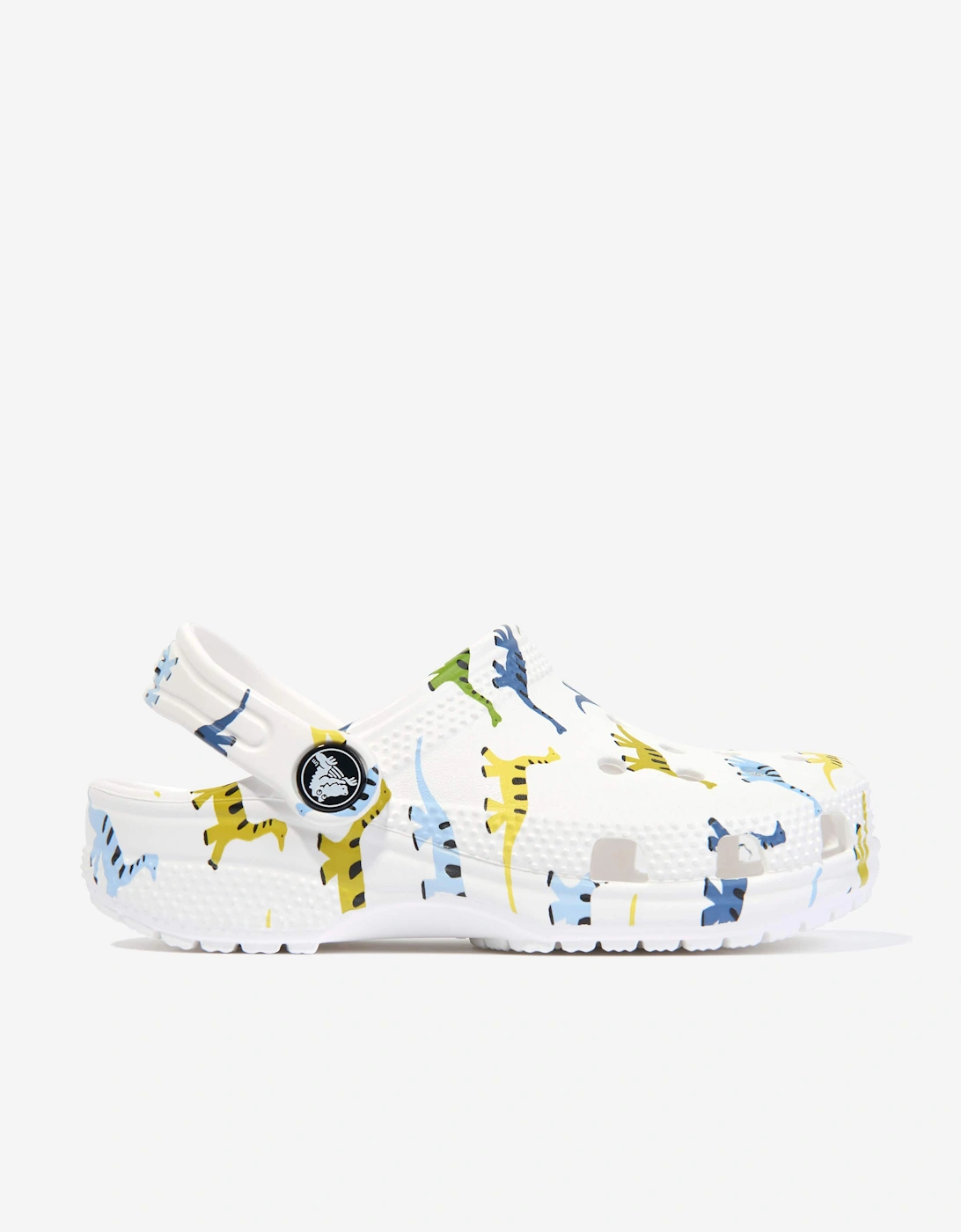 Boys Classic Character Dino Print Clog in White, 5 of 4