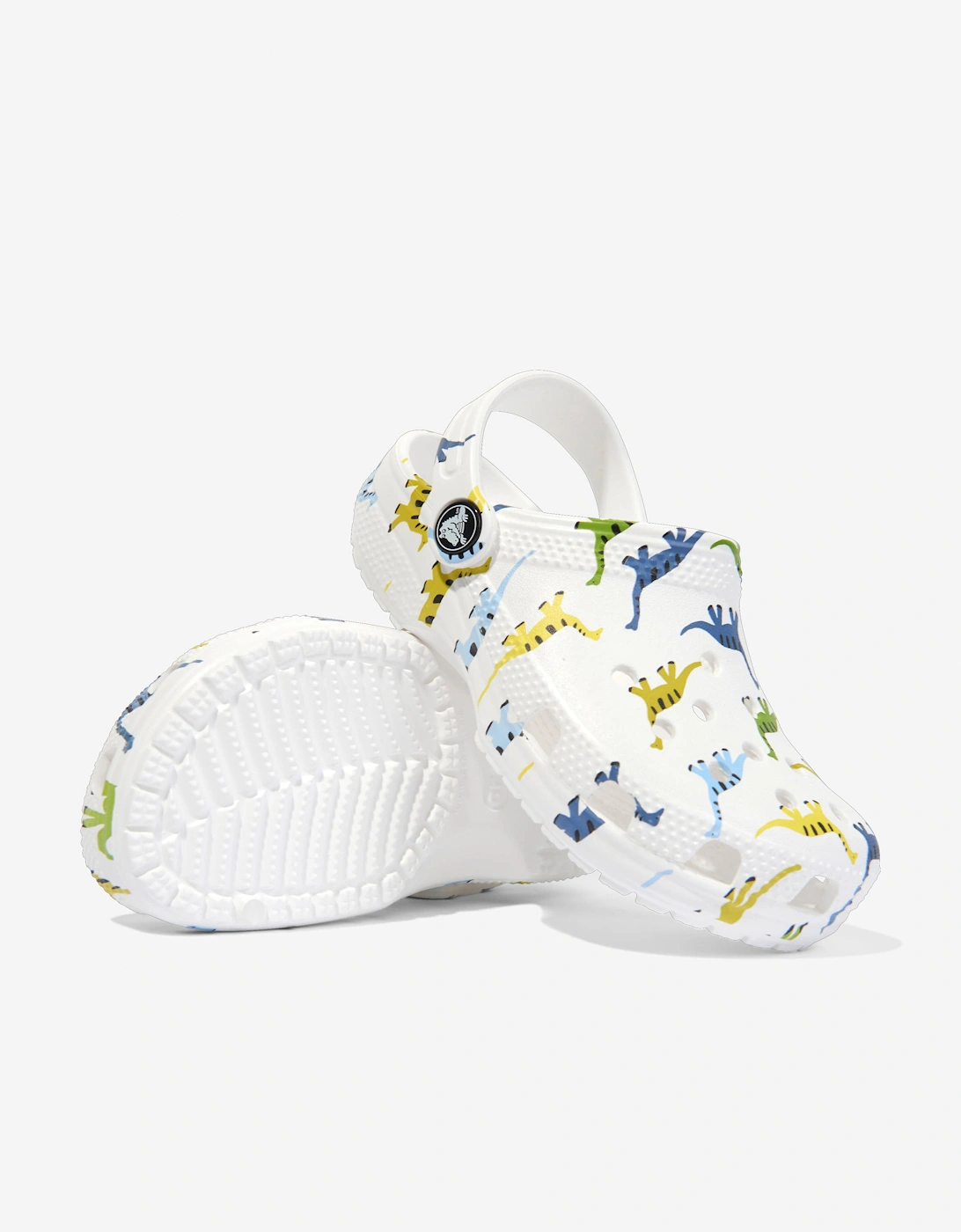 Boys Classic Character Dino Print Clog in White
