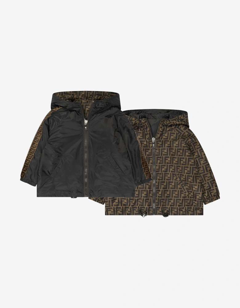 Kids Reversible FF K-Way Jacket in Black