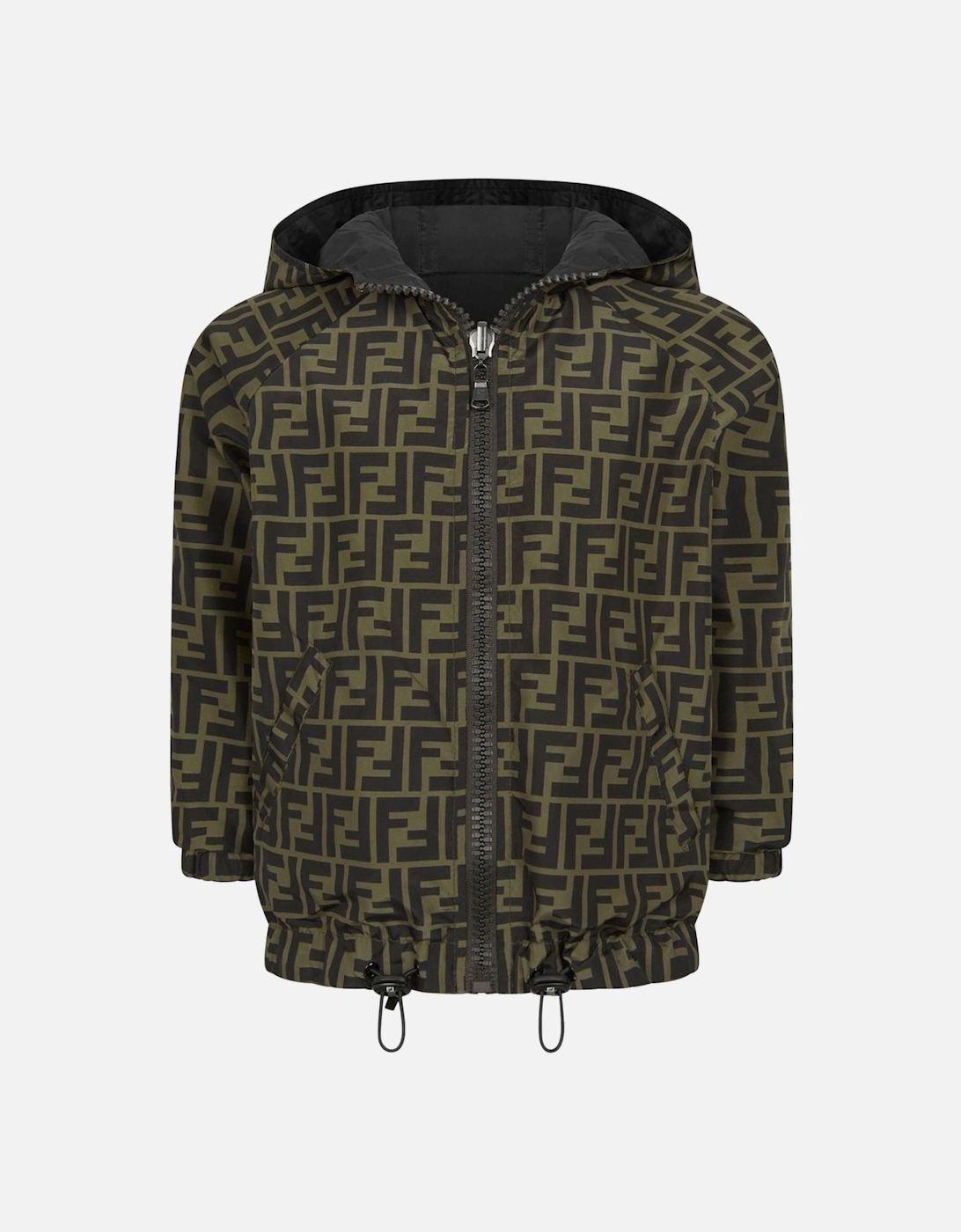 Kids Reversible FF K-Way Jacket in Black
