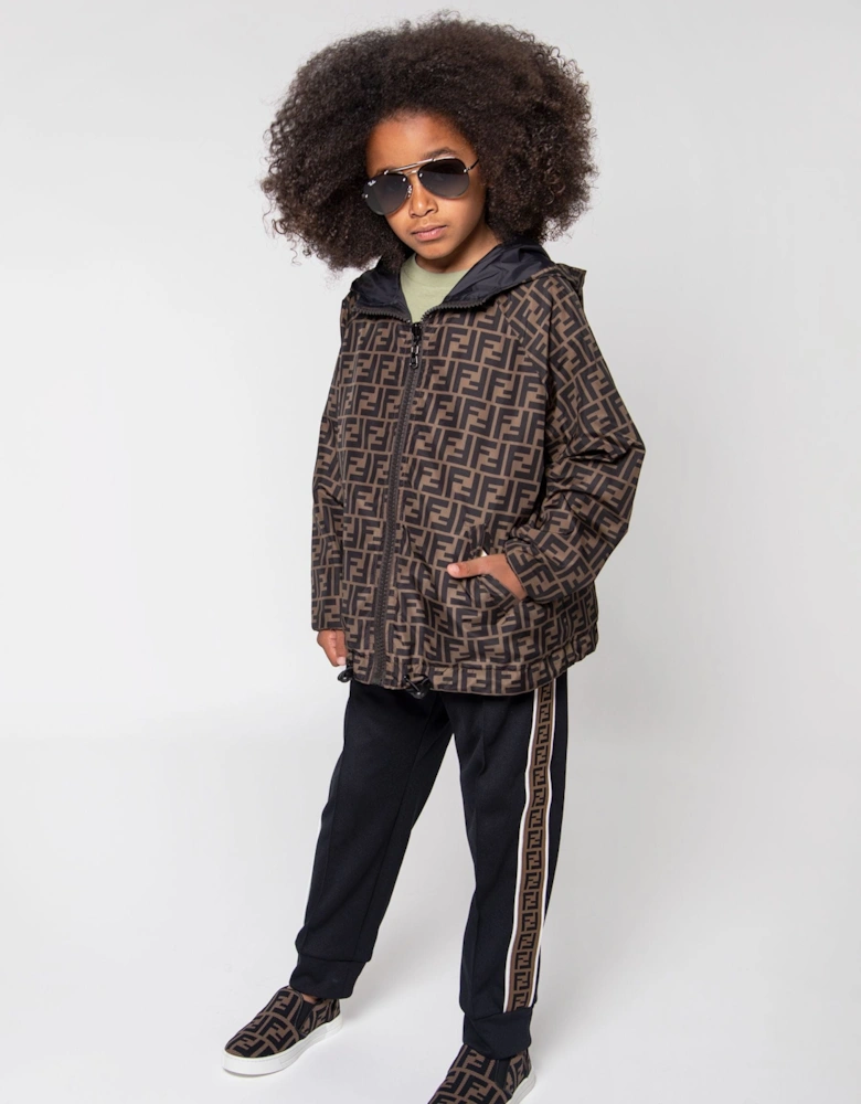 Kids Reversible FF K-Way Jacket in Black