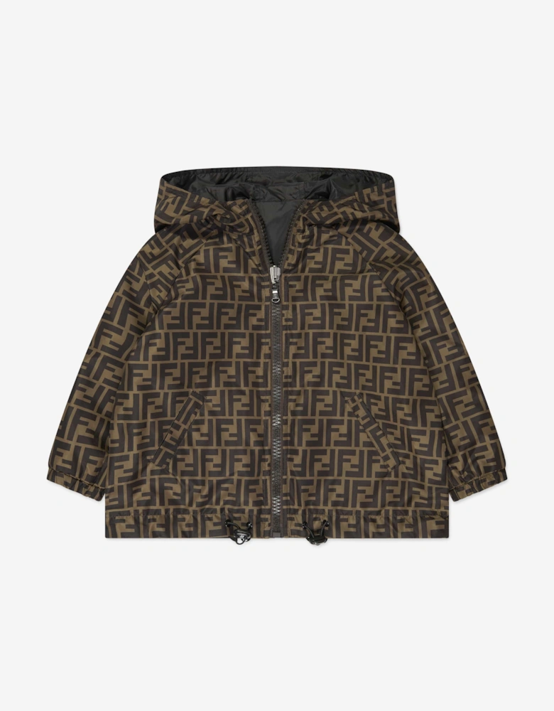Kids Reversible FF K-Way Jacket in Black