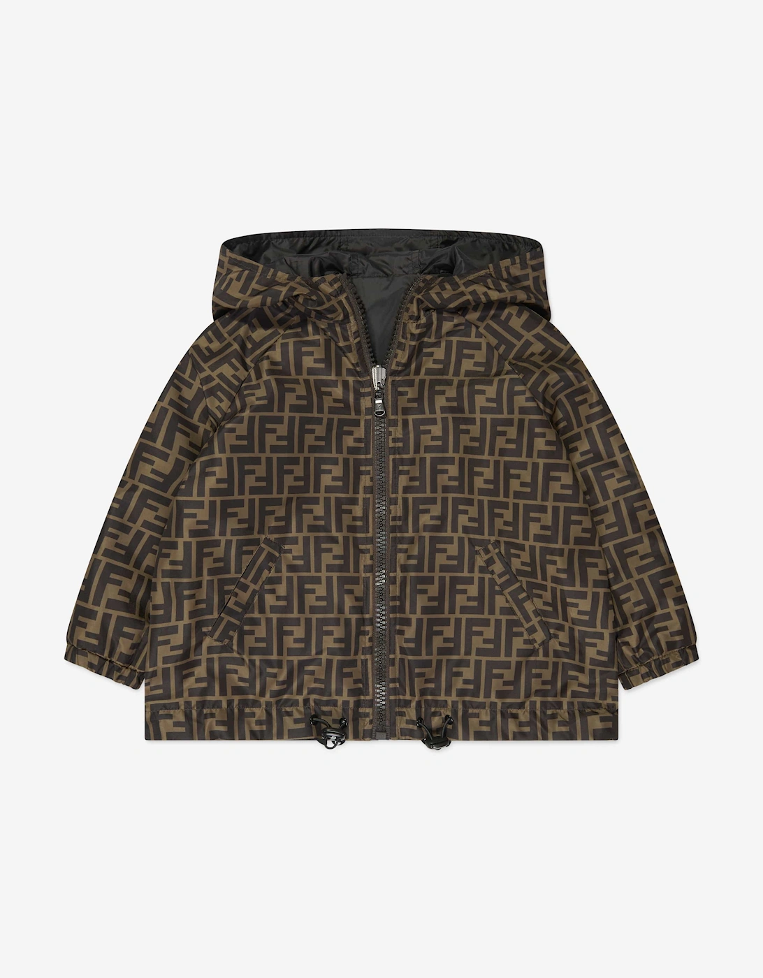 Kids Reversible FF K-Way Jacket in Black
