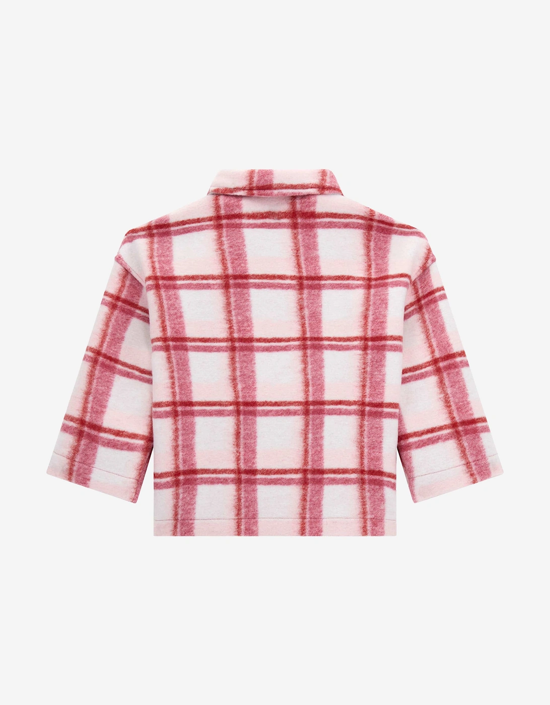 Girls Check Bonded Cloth Jacket in Pink