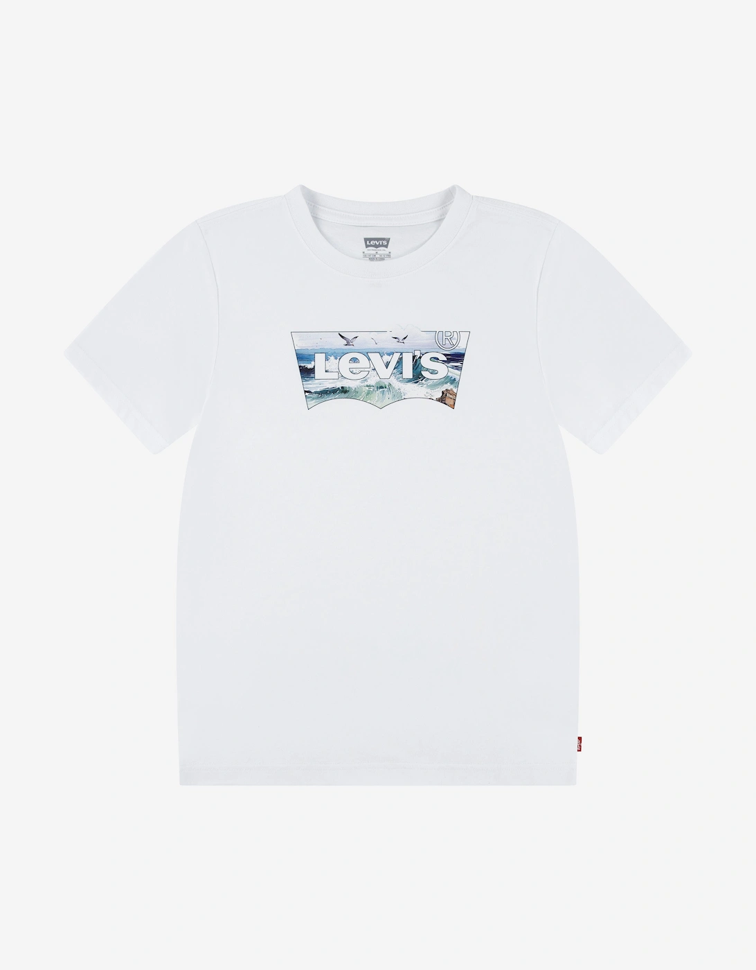 Boys Crashing Waves Batwing T-Shirt in White, 5 of 4