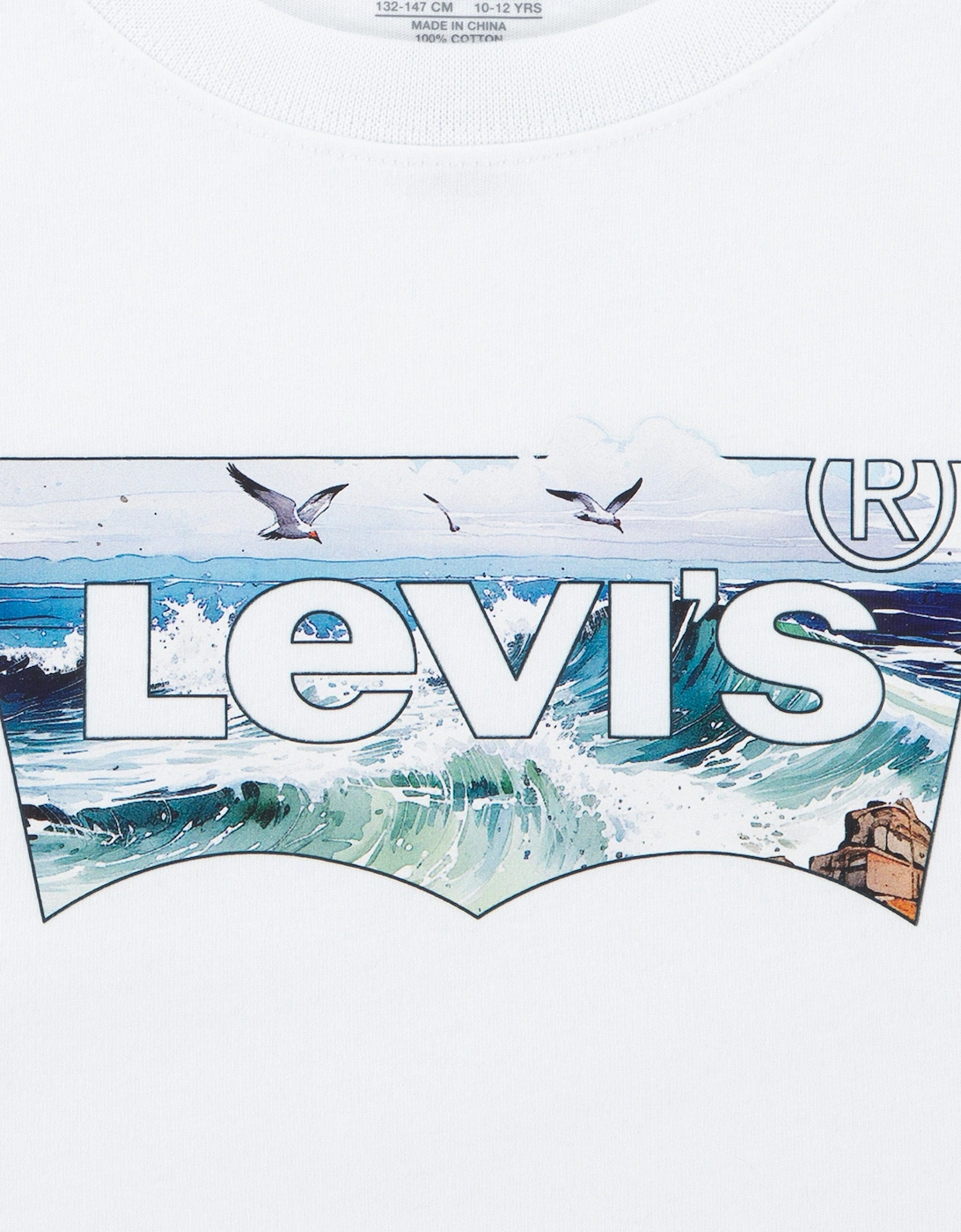 Boys Crashing Waves Batwing T-Shirt in White