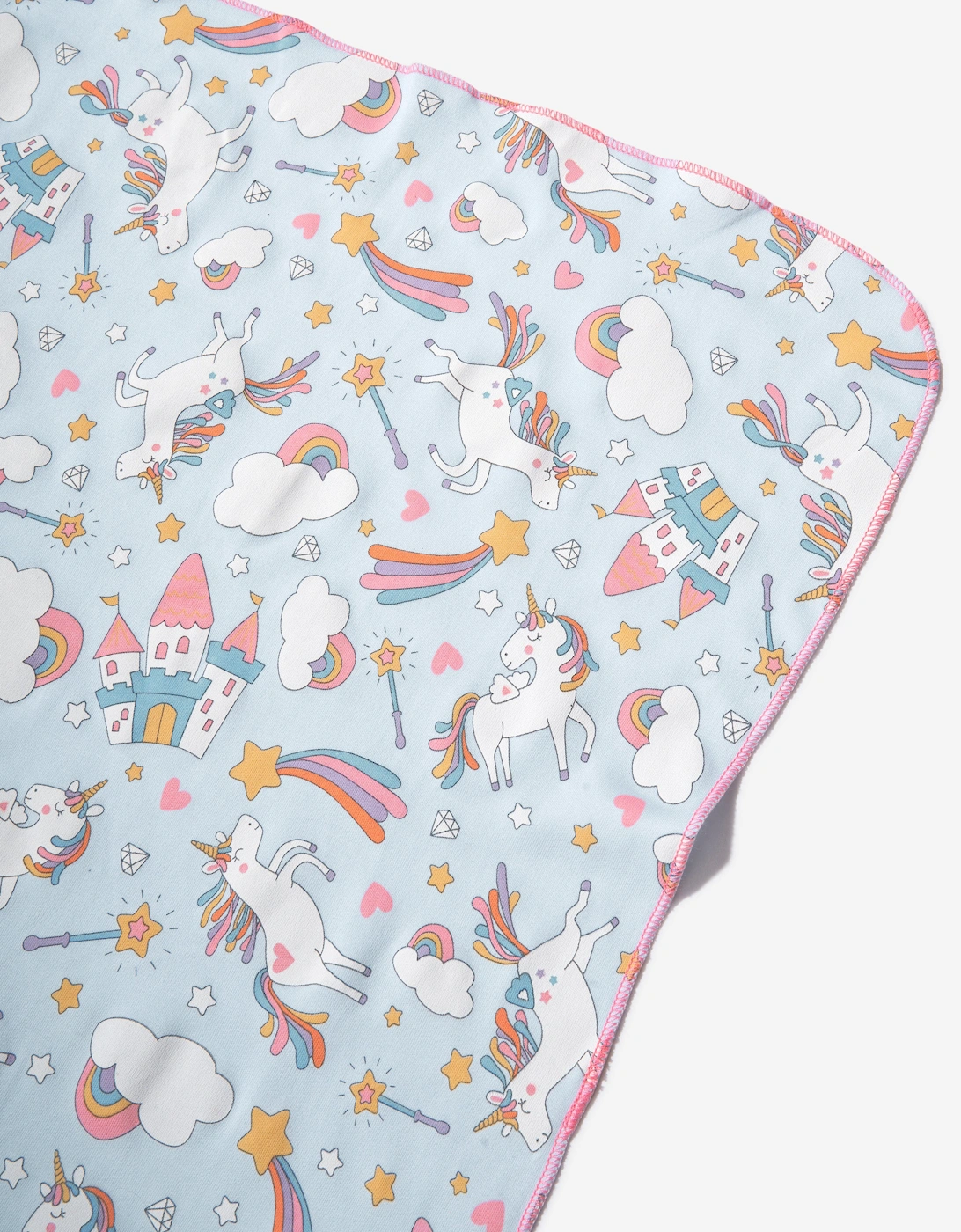 Baby Girls Dreamy Unicorns Swaddle Blanket in Pink