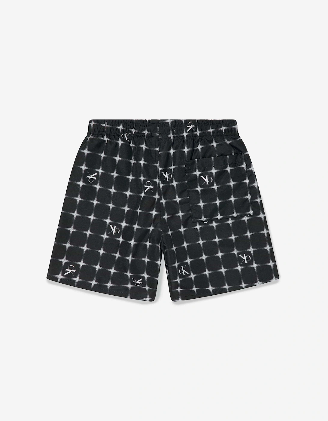 Boys Logo Print Swim Shorts in Black