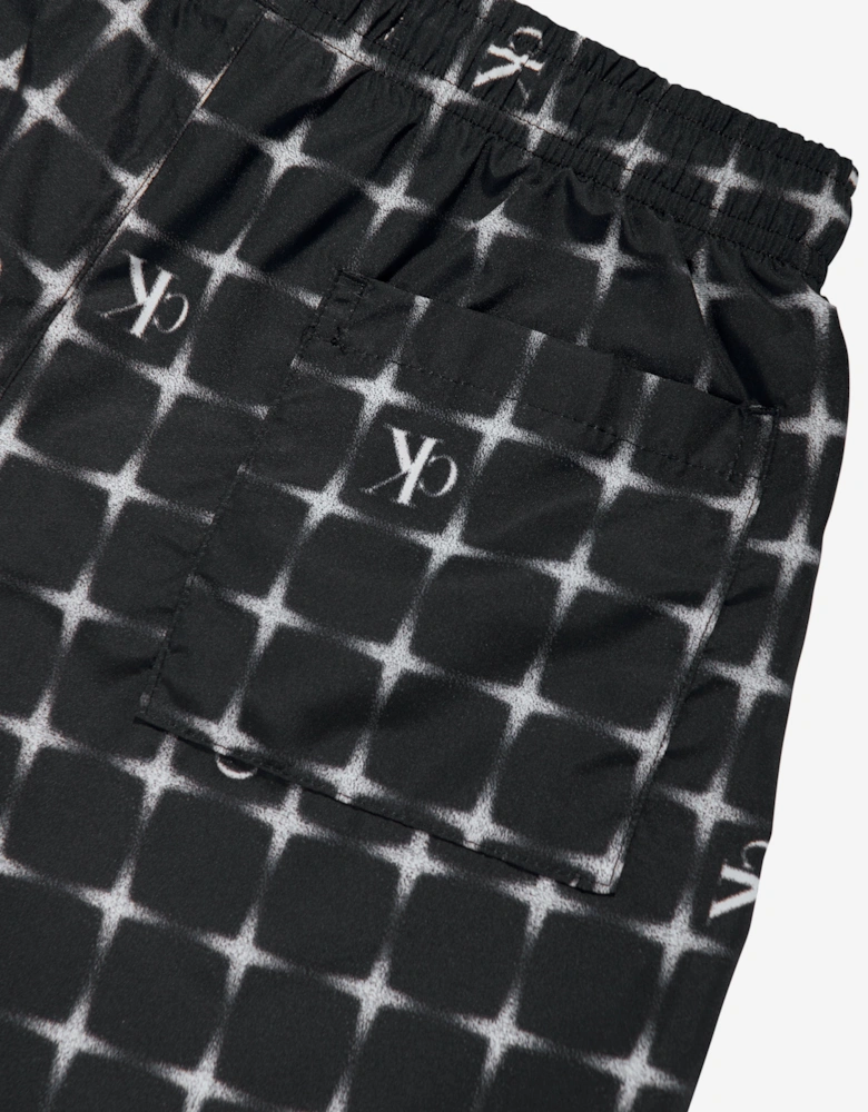 Boys Logo Print Swim Shorts in Black