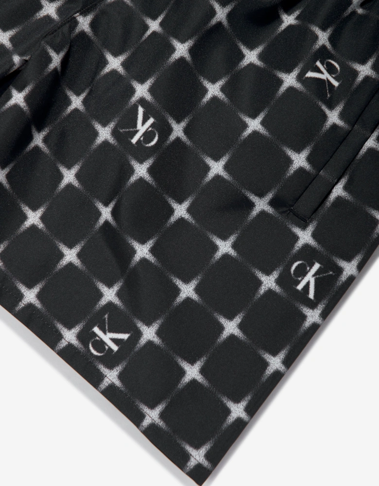 Boys Logo Print Swim Shorts in Black