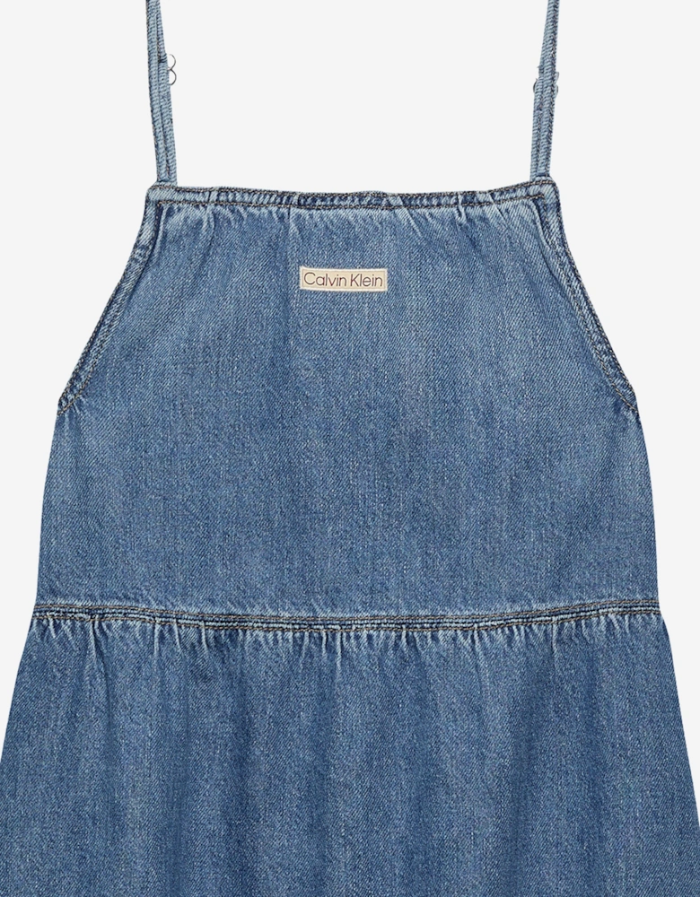 Girls Denim Dress in Blue