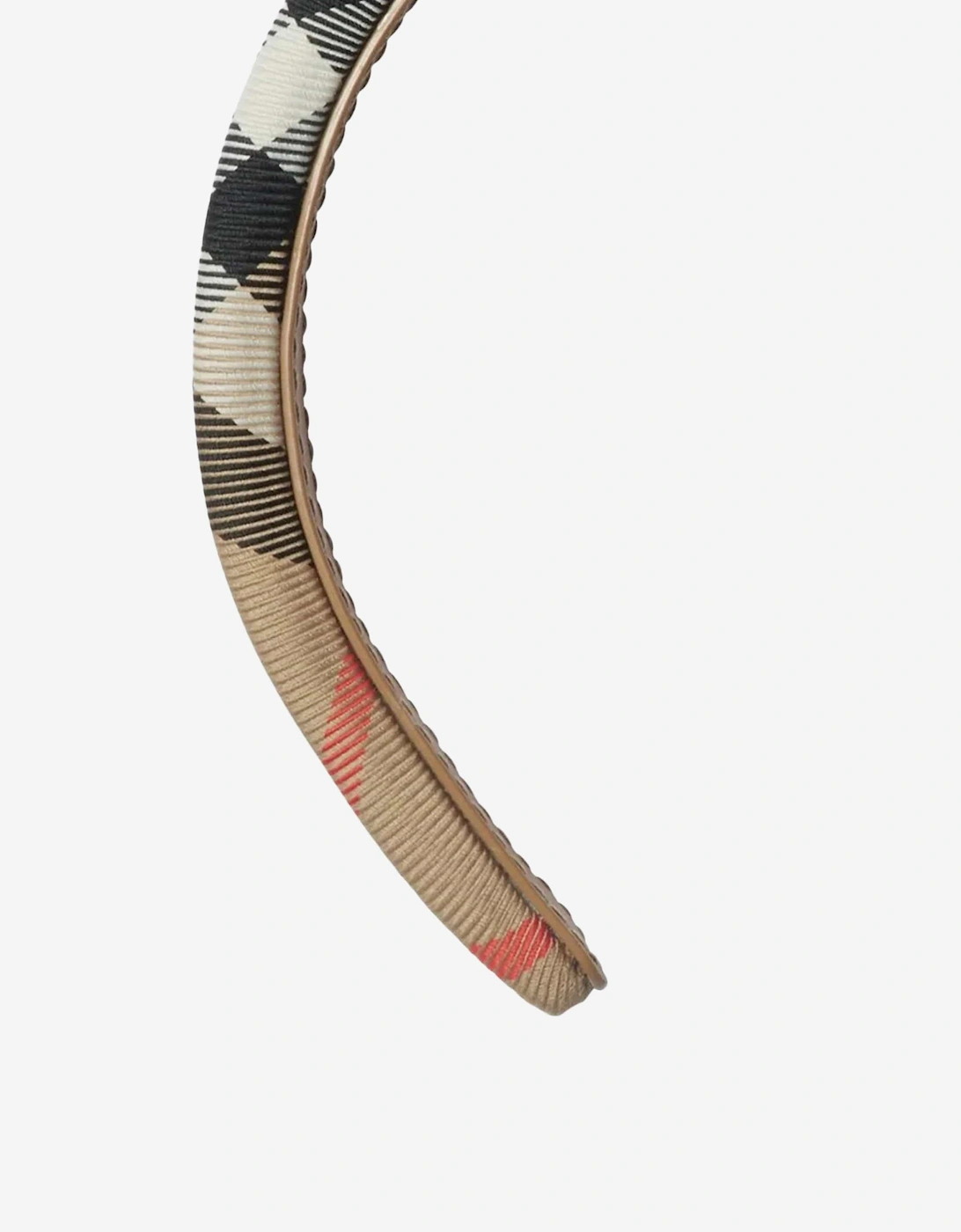 Girls Classic Check Headband in Beige