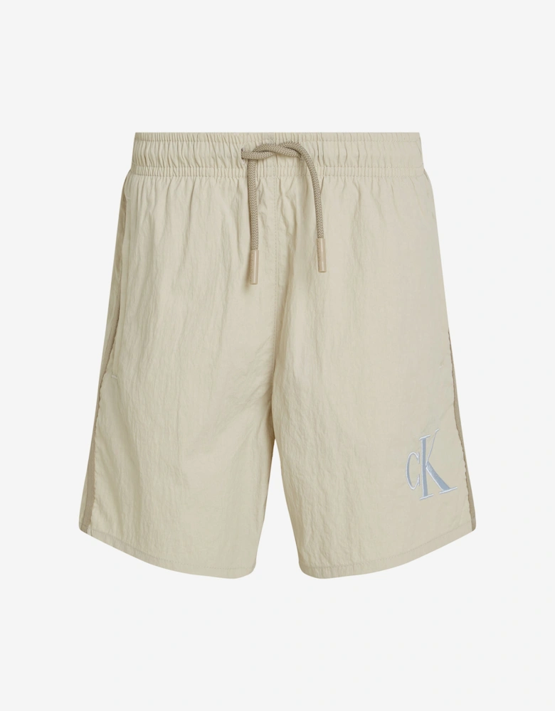 Boys Logo Swim Short in Ivory