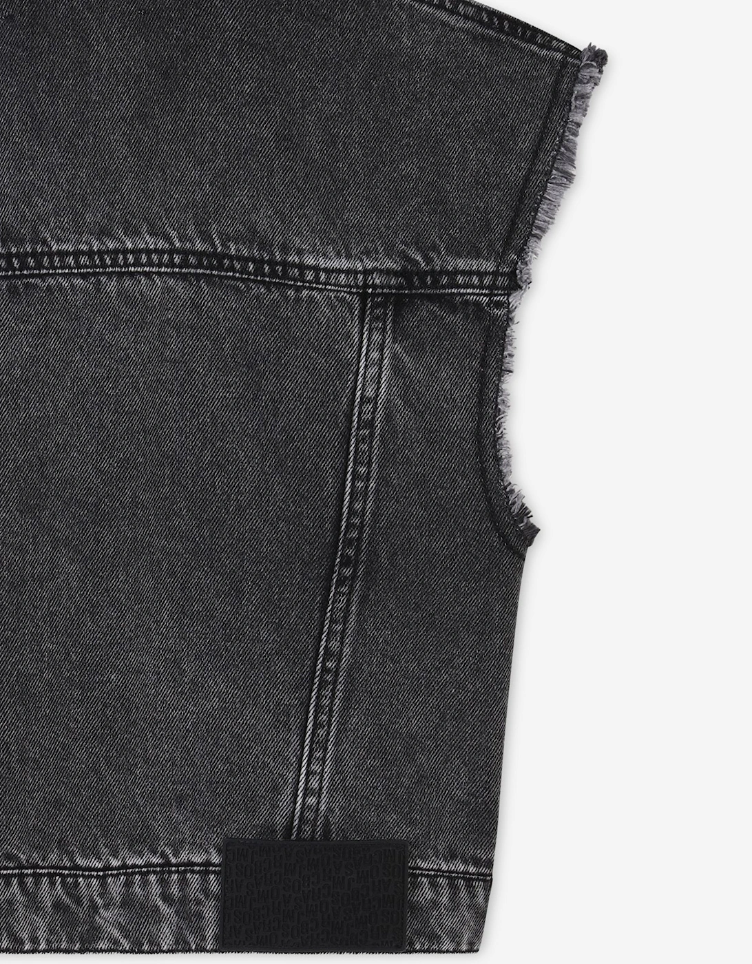 Girls Diamante Daisy Denim Gilet in Black