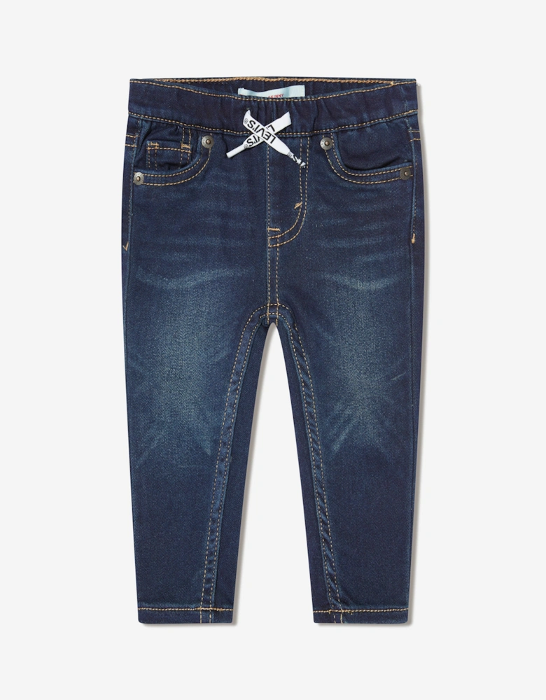 Baby Boys Skinny Dobby Pull On Pants in Navy