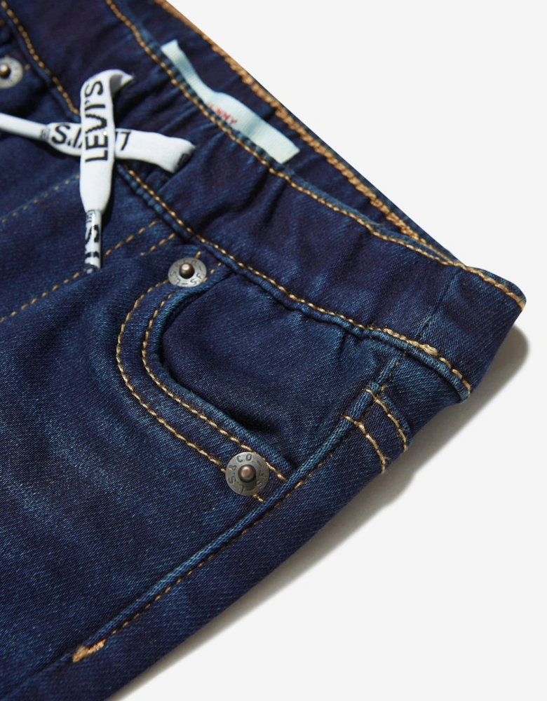 Baby Boys Skinny Dobby Pull On Pants in Navy